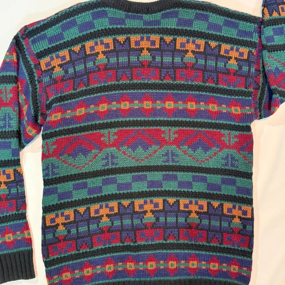 VTG The Mens Store Sears Southwestern Geometric Aztec Sweater Mens L‎ Tall 90s